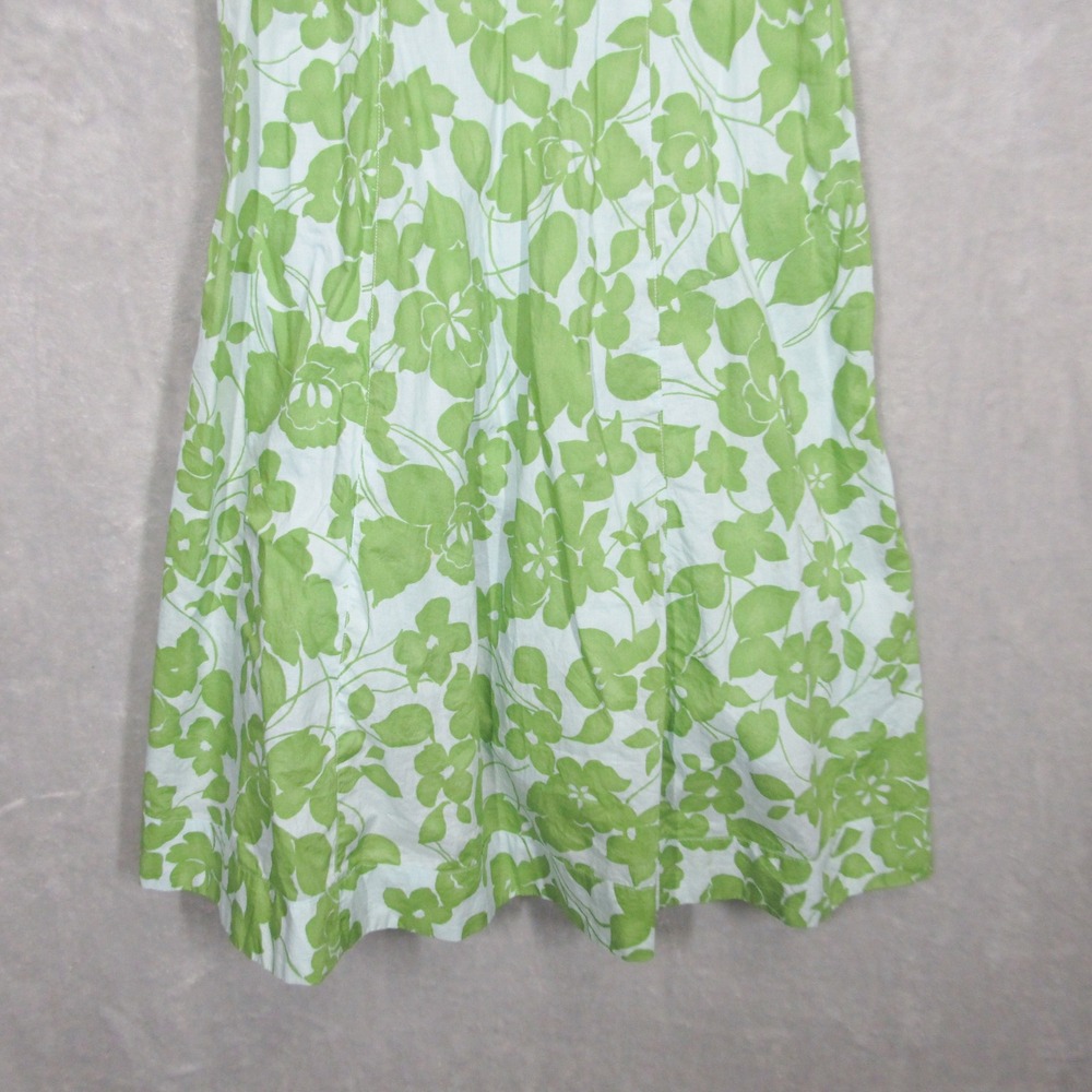 Garnet Hill Floral Print Sleeveless Dress Women's Size 6P Green White - Picture 6 of 12